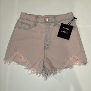 NWT Mother Ultra High Waisted Tomcat Kick Fray Short, Size 29